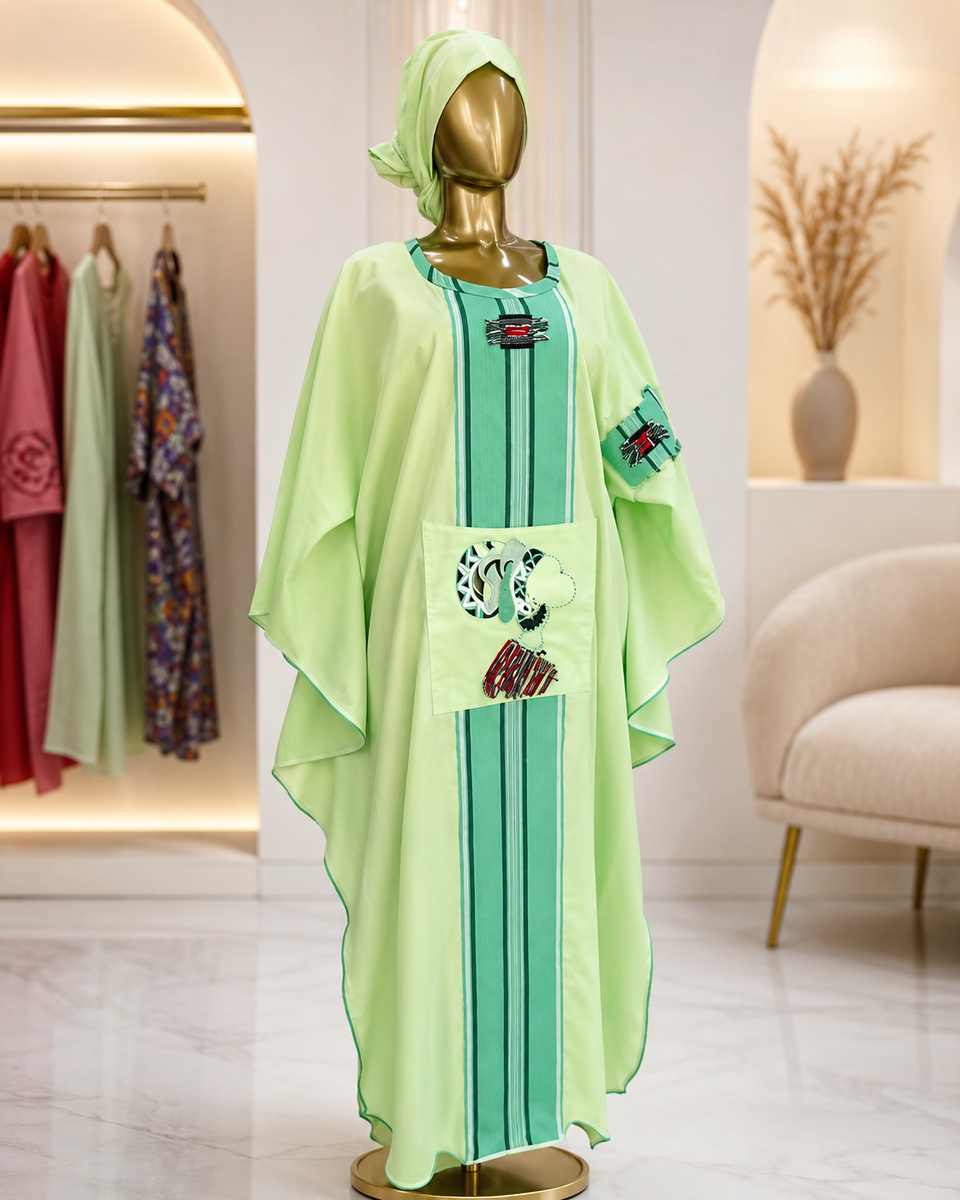Boubou femme vert eau Yélé Couture